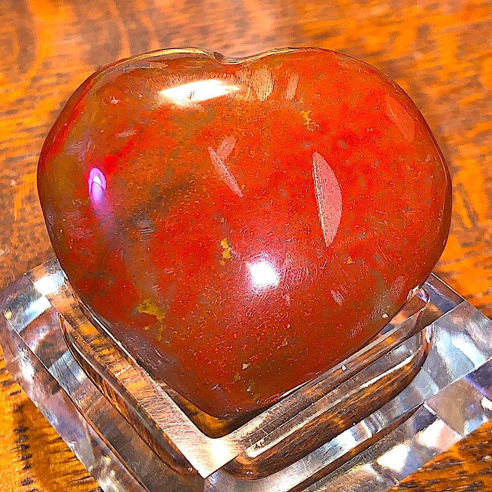 OCEAN JASPER HEART PUFFED NEW HEALING STONE